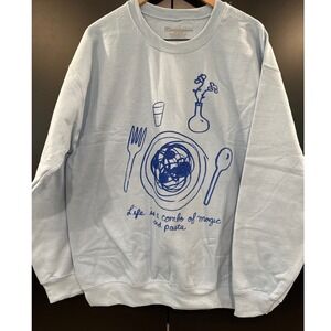 NEW Prince Peter Collection Life is Magic and Pasta Graphic Sweatshirt Large